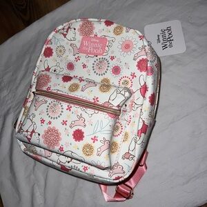 Bioworld Winnie the Pooh Floral Backpack - Pink and White